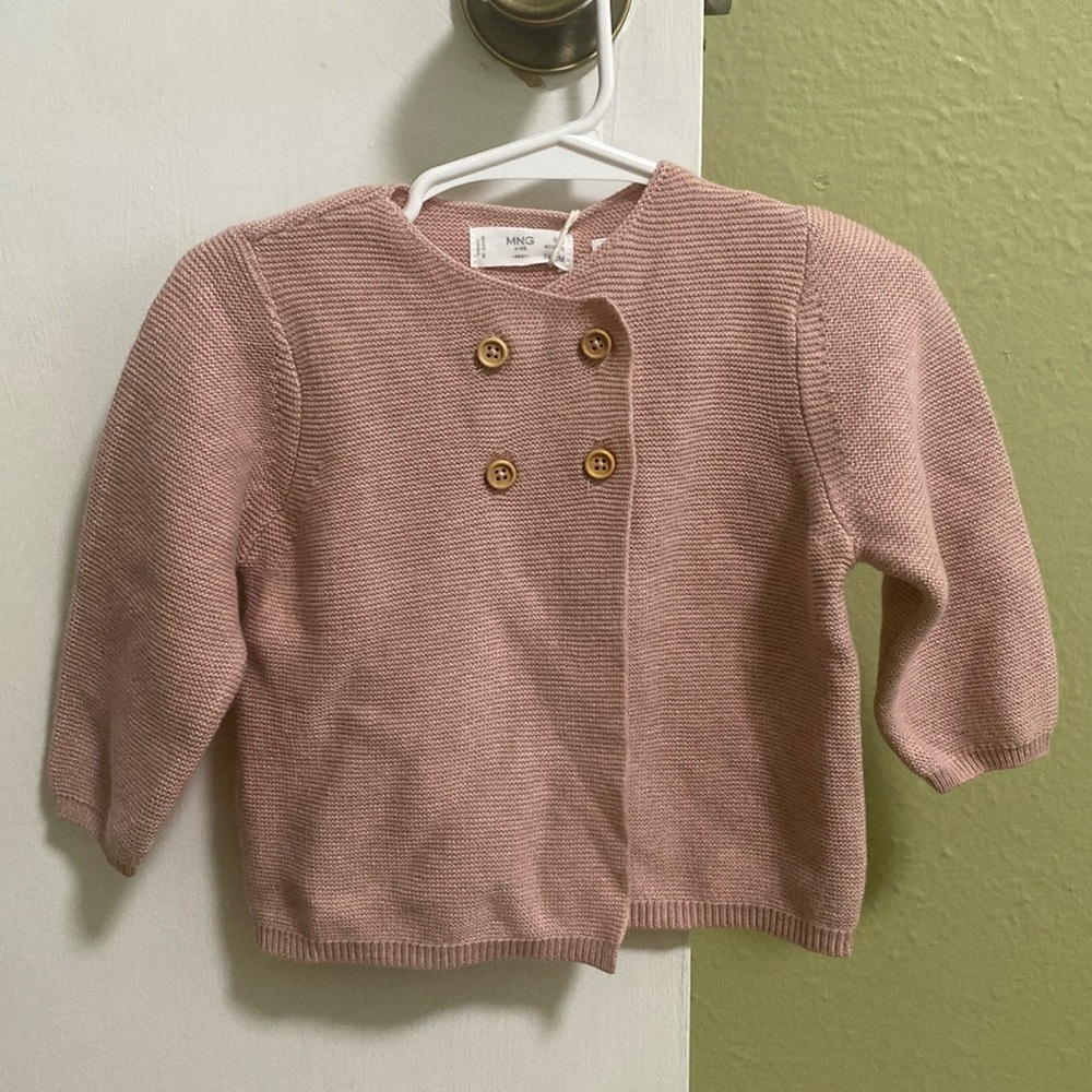 NWT Mango Kids Baby Girl Pink Cardigan